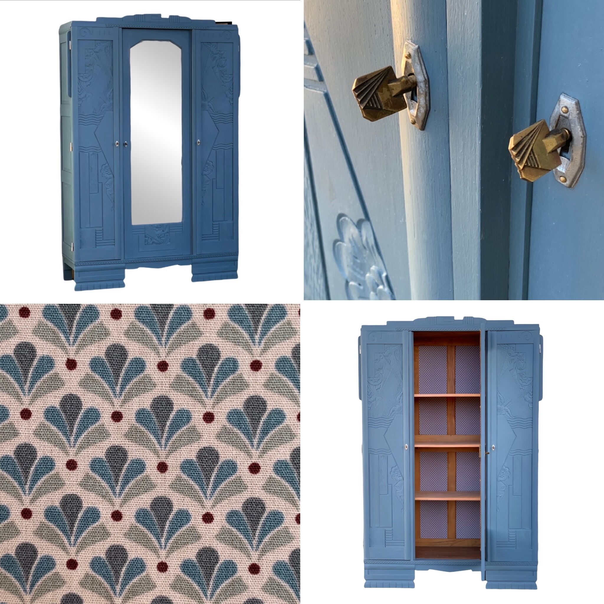 Blue wardrobe art deco 1930