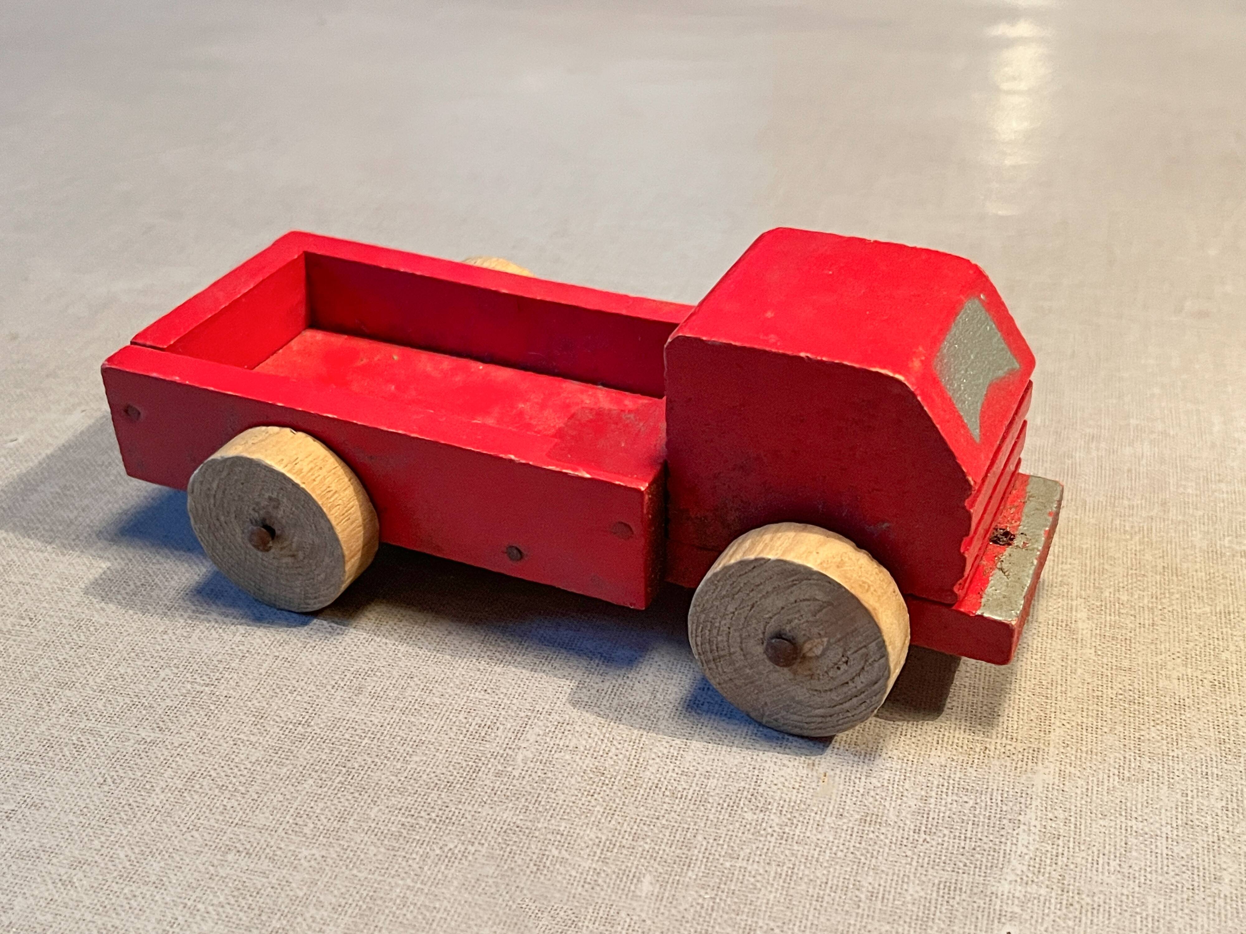 Wooden flatbed truck, antique toy