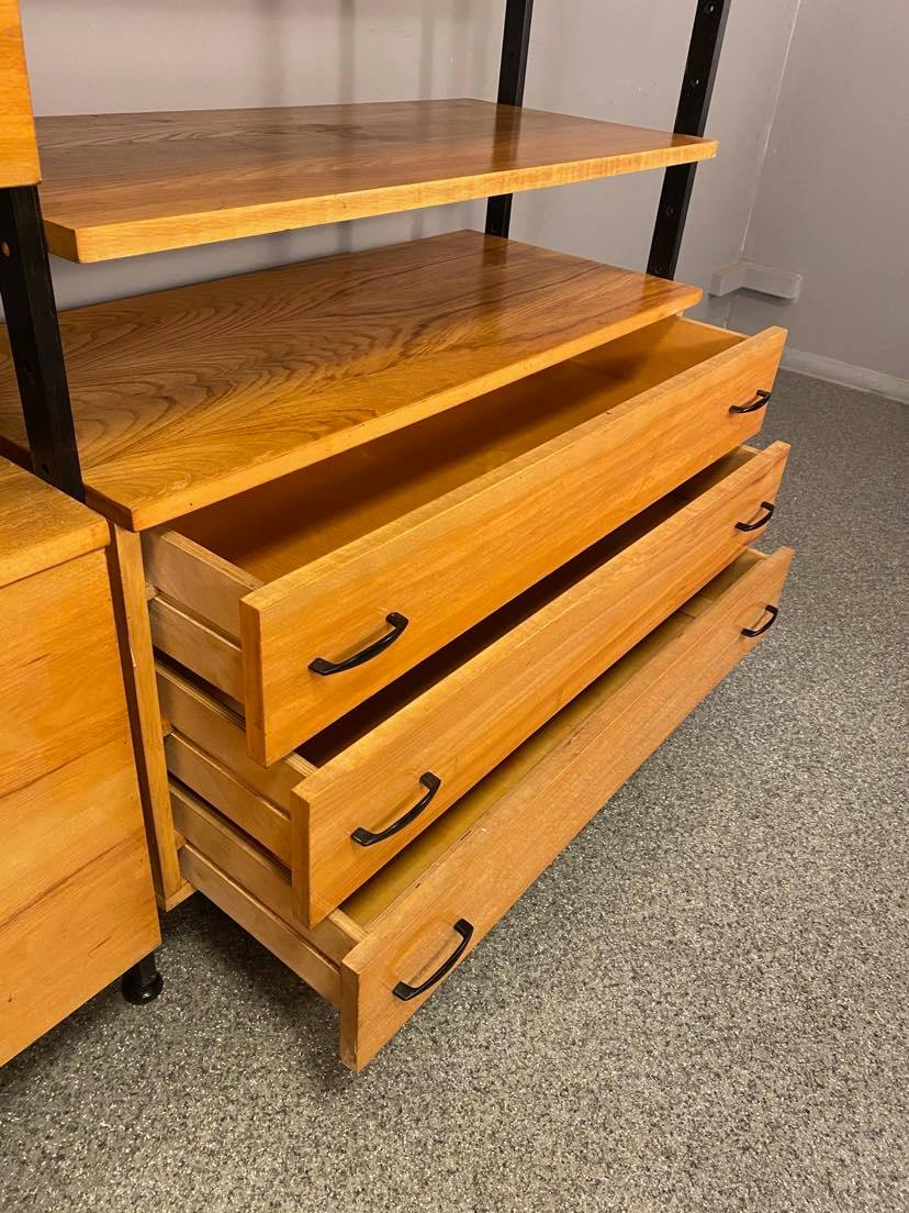 Modular bookcase with vintage wardrobe 60