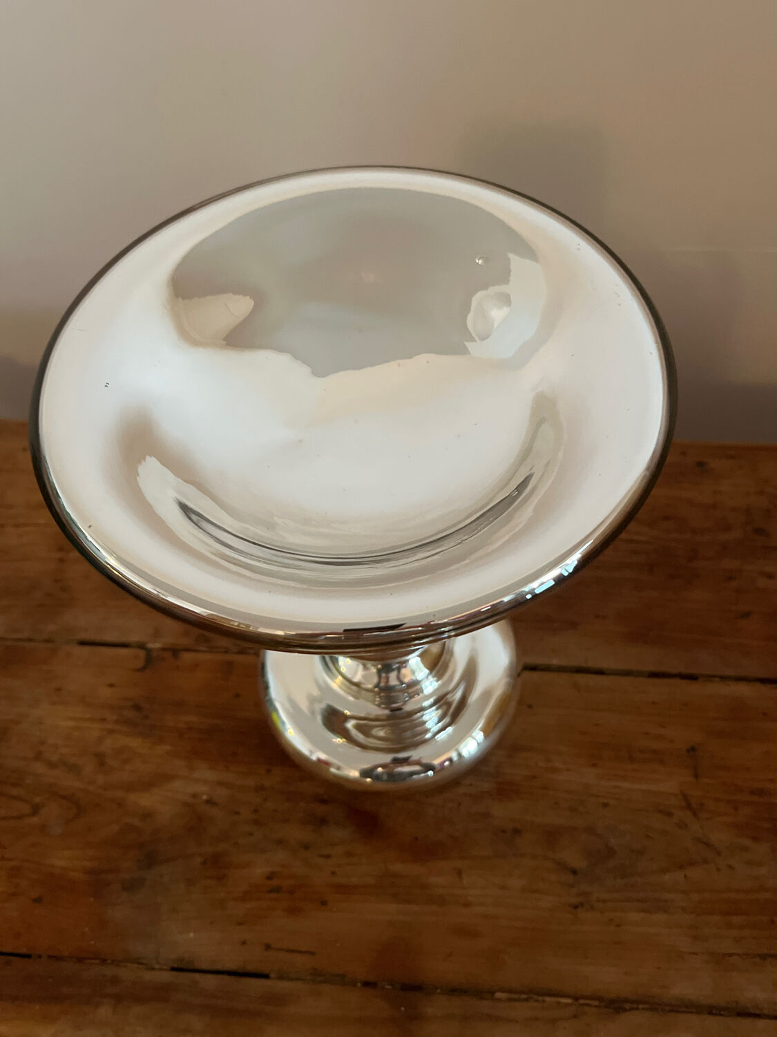 Coupe / calice en verre mercurisé soufflé  vintage