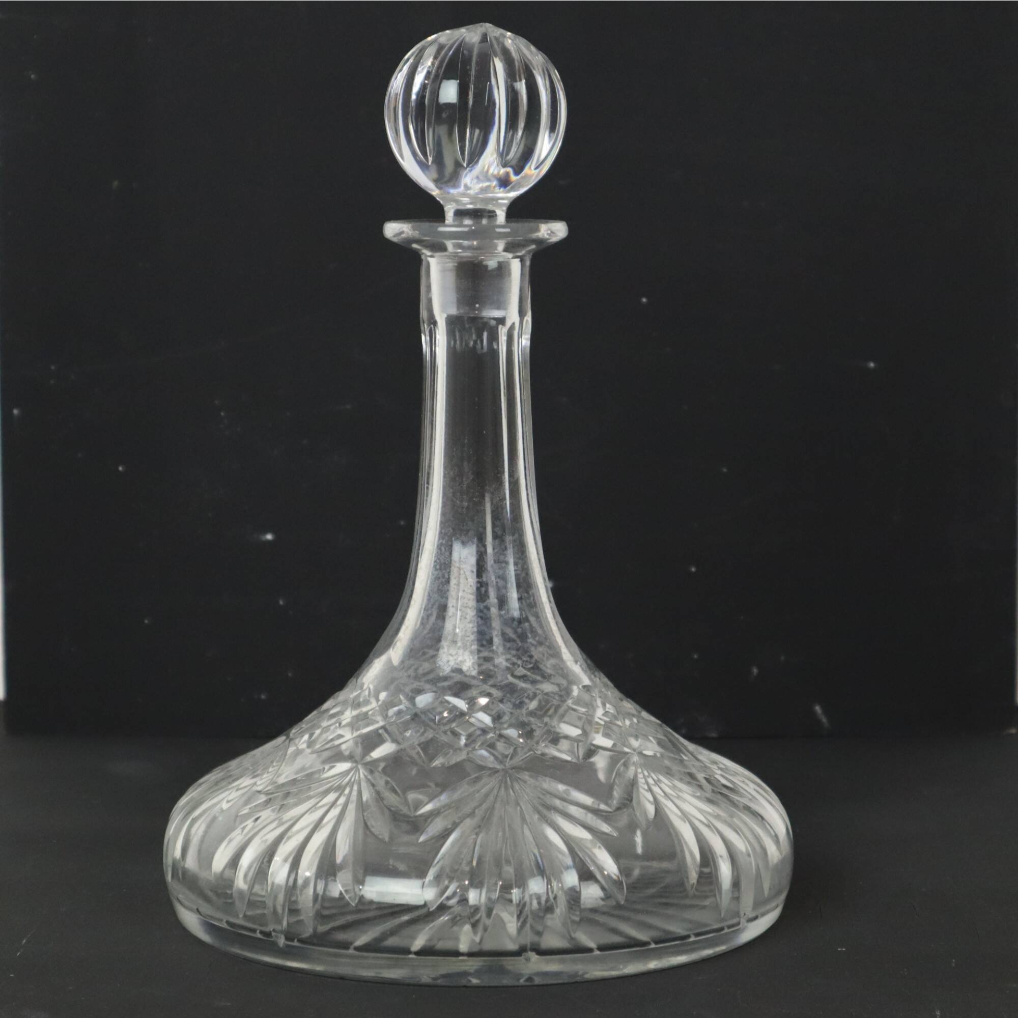 Vintage Samobor Crystal Decanter Ship Decanter Star Motif Lead Crystal