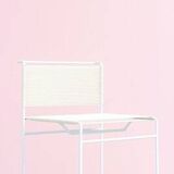 Giandomenico Belotti 7 white Spaghetti bar stools by Fly Line