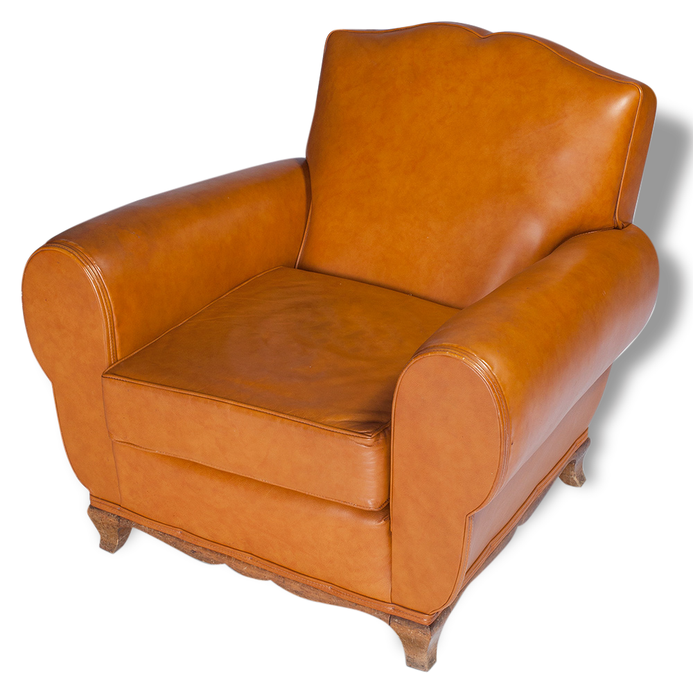Pair of armchairs Club mustache leather
