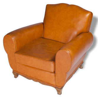 Pair of armchairs Club mustache leather