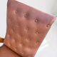 Vintage armchair in light brown faux leather, 1960s.