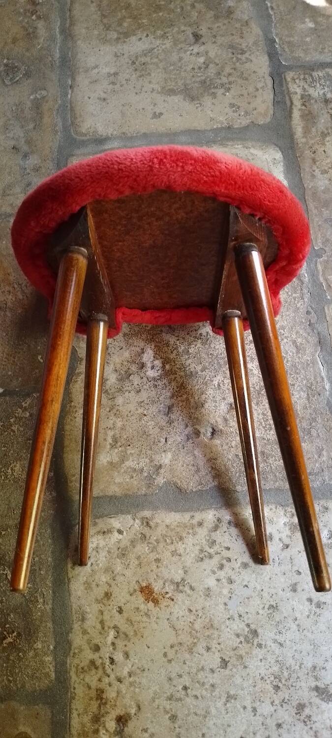 Vintage orange-red fur chair