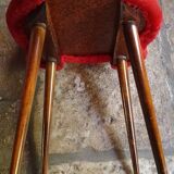 Vintage orange-red fur chair