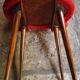 Vintage orange-red fur chair
