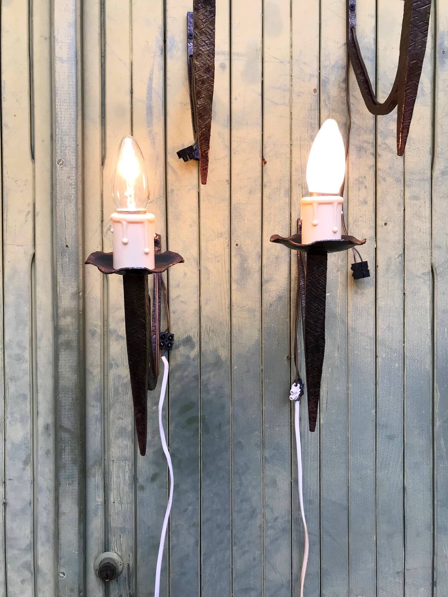 Wrought iron wall lights