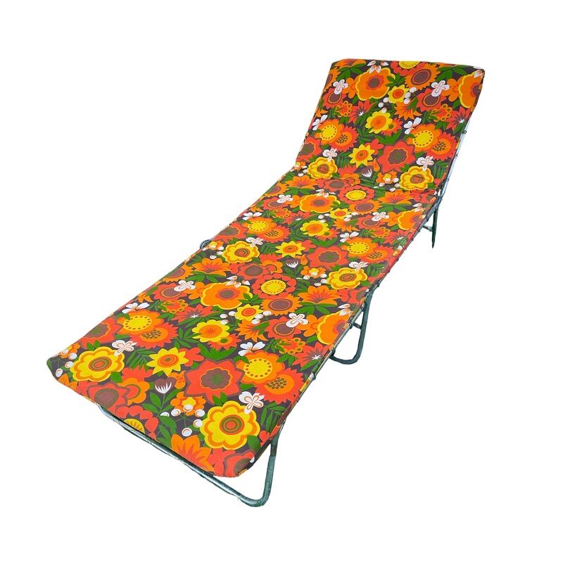Vintage 70s floral sun lounger