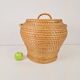 Vintage Rush Snake Charmer Lidded Basket, 1960