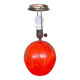 Lampe en céramique HAK Herman Kähler Art Déco, vers 1930, globe orange avec détails en laiton.