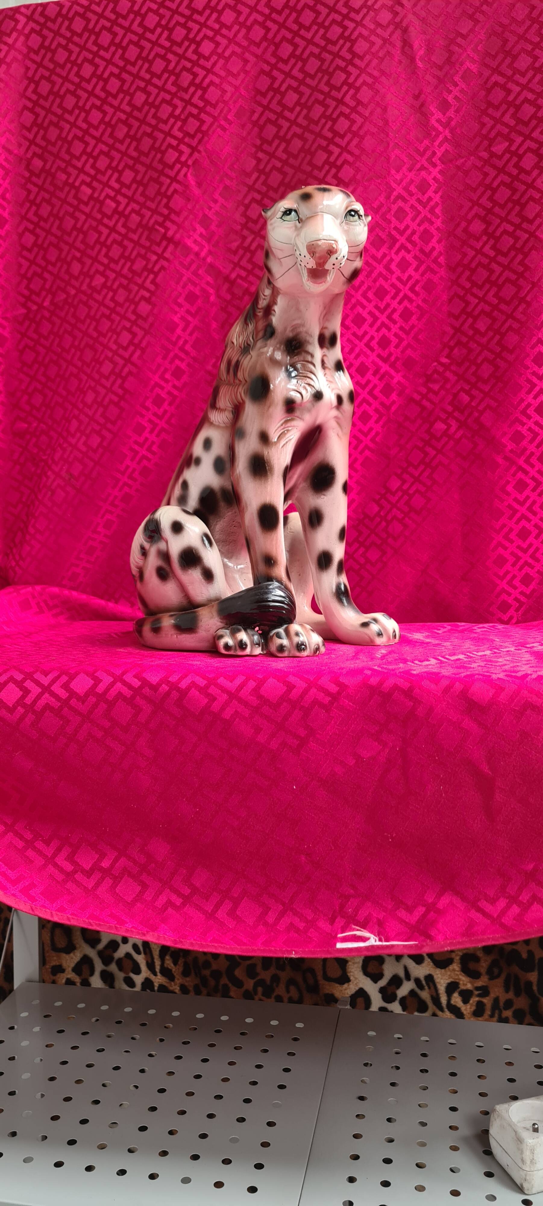 ceramic panther 1975 glazed very good condition 35x25