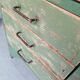 Old wooden garage workbench, industrial vintage.