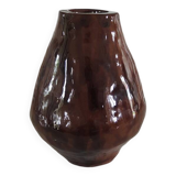 Ancien Vase en Terre Cuite Emaillée Signé