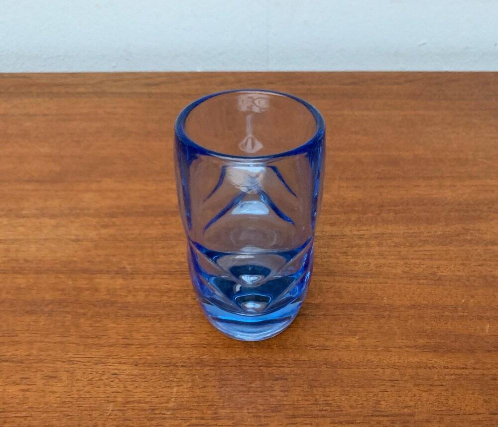 Blue glass vase model 20064 in Mid-Century style by Vladislav Urban for Hermanova Hut, 1960s.