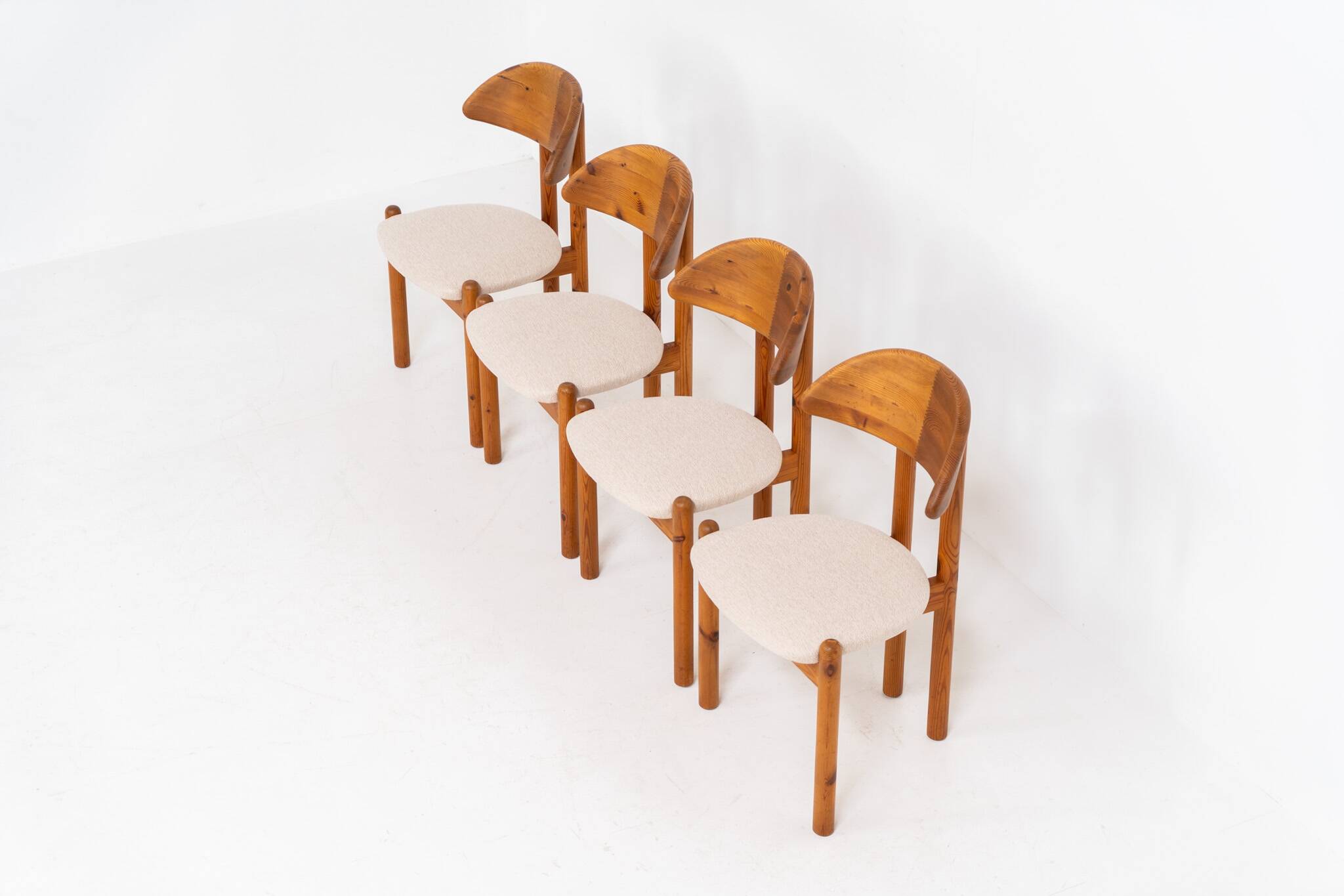 Set of 4 pine chairs by Vamdrup Stolefabrik