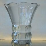 Art Deco Made in Czehoslovakia  Satin and Clear Glass - 22 cm tall