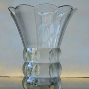 Art Deco Made in Czehoslovakia  Satin and Clear Glass - 22 cm tall