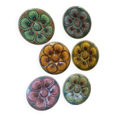 Set of 6 ceramic oyster plates