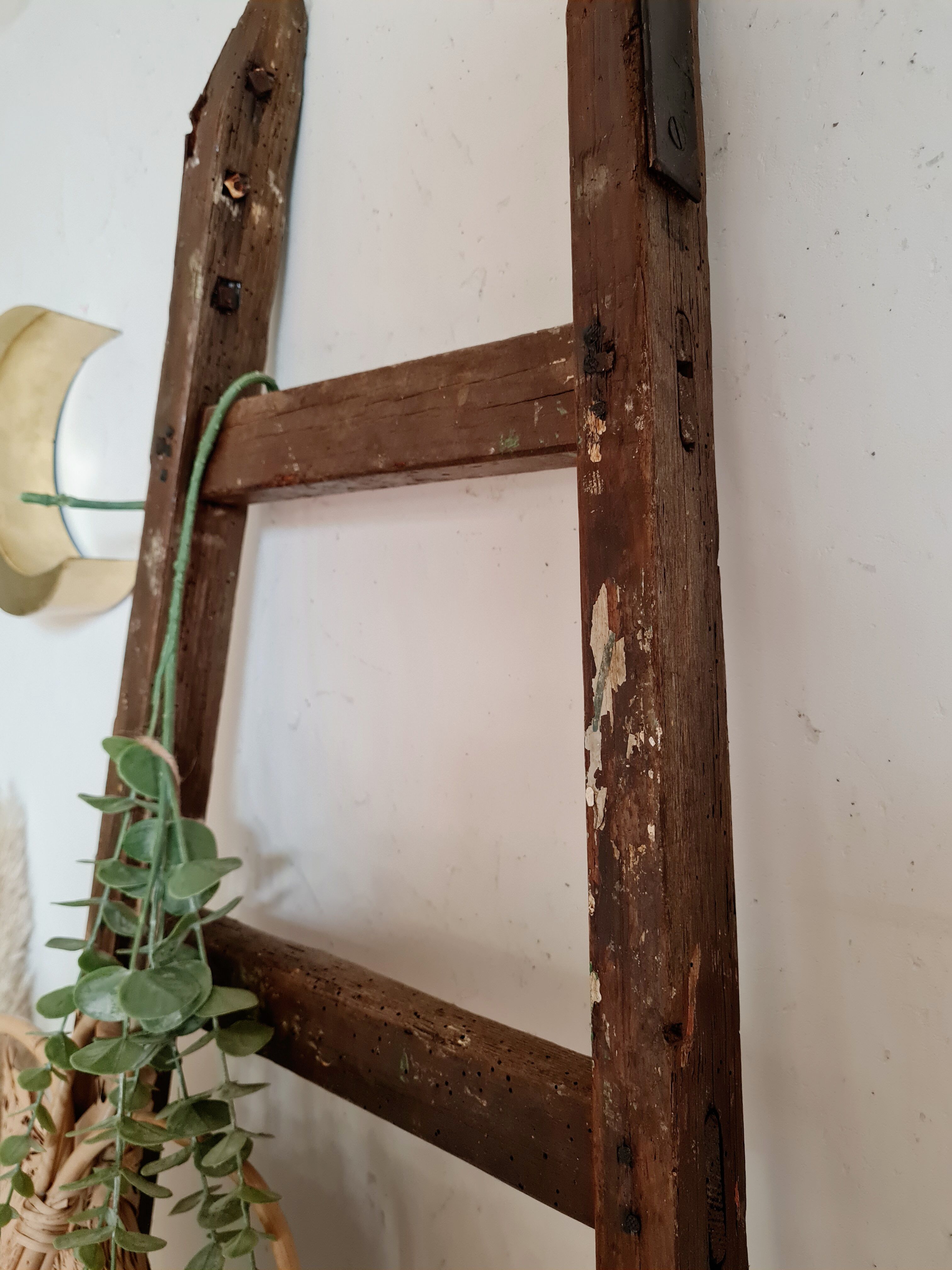 Old wooden farm ladder