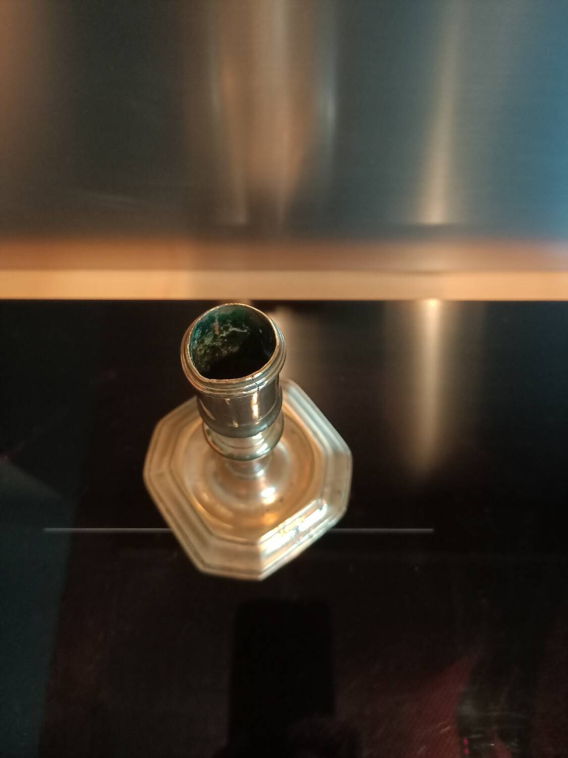 18th century bronze candle holder