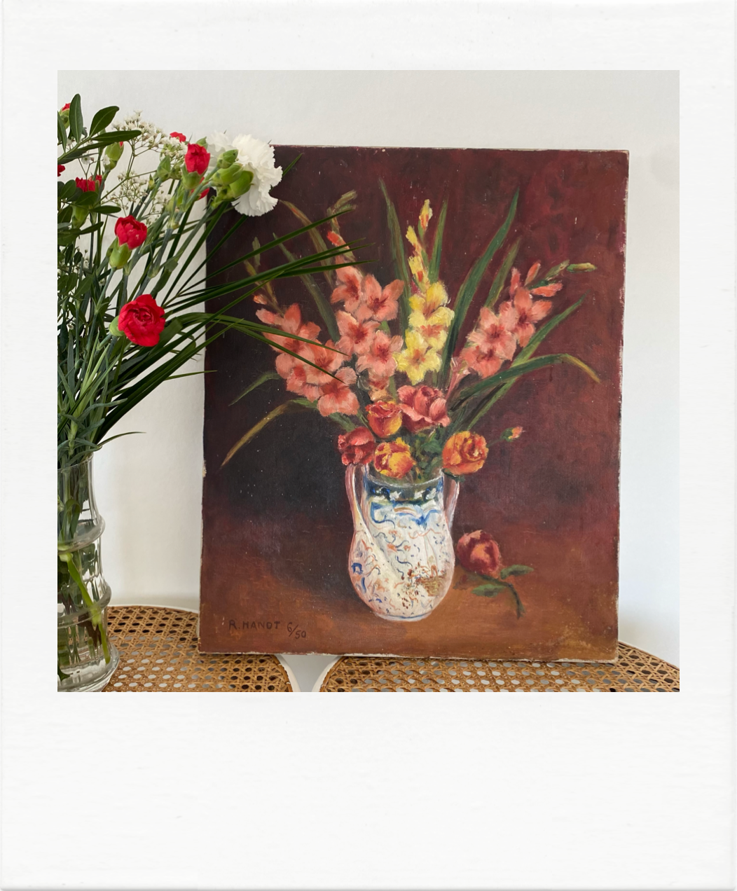 Oil on pink and glaïeuls