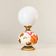 Cassandre — Table lamp in white opal, floral ceramic and brass
