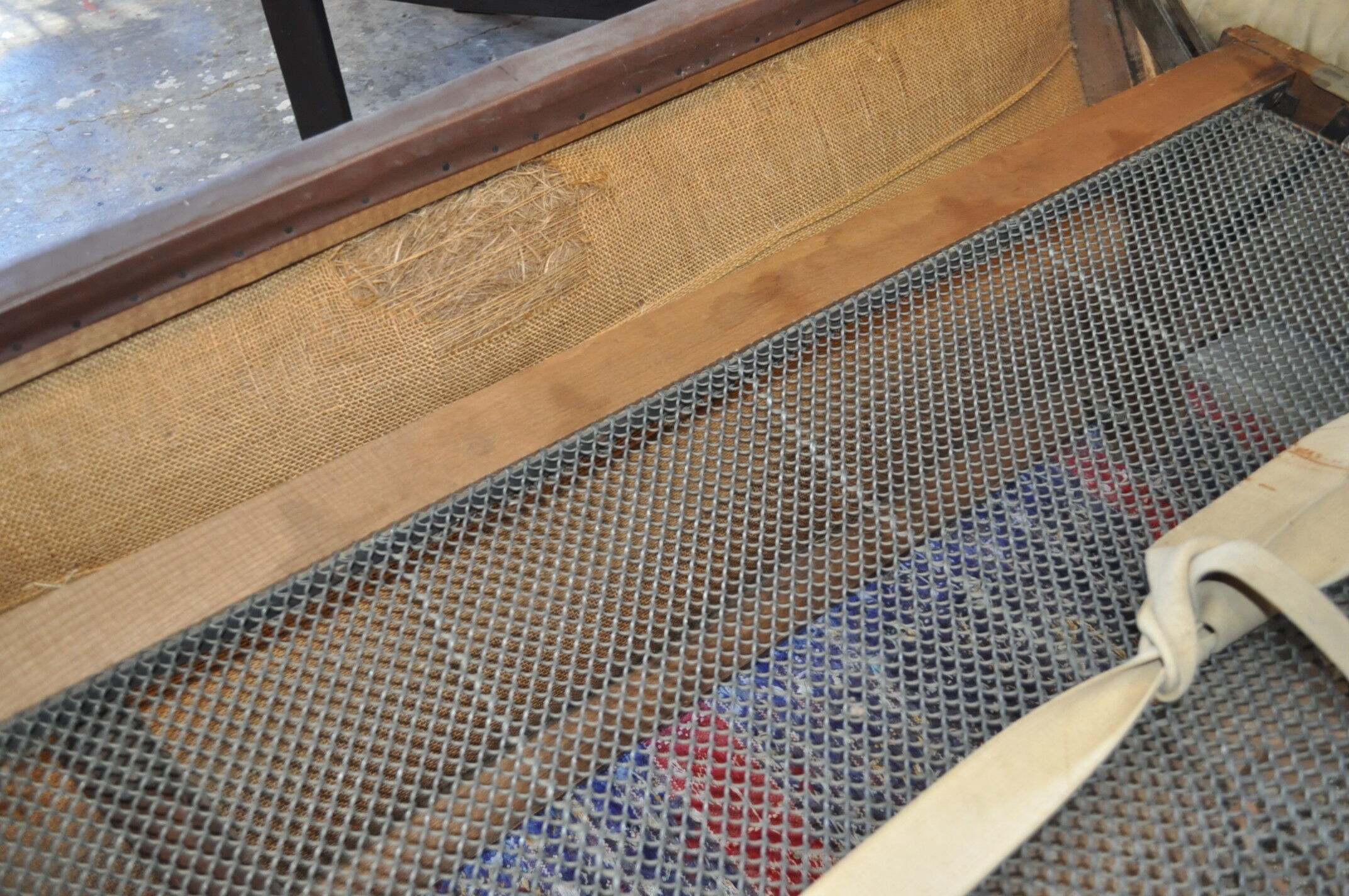 Sofa bed 50s brown skai