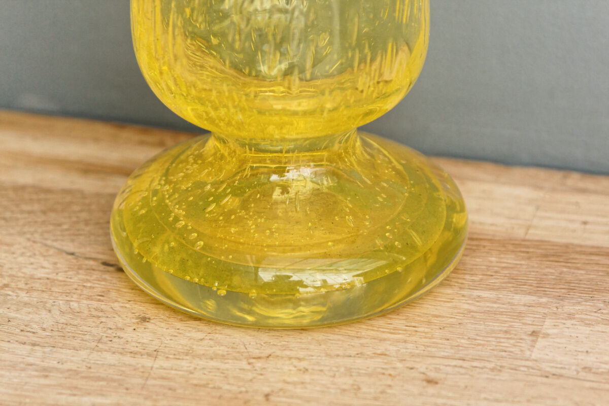 Blown glass vase, bubbled