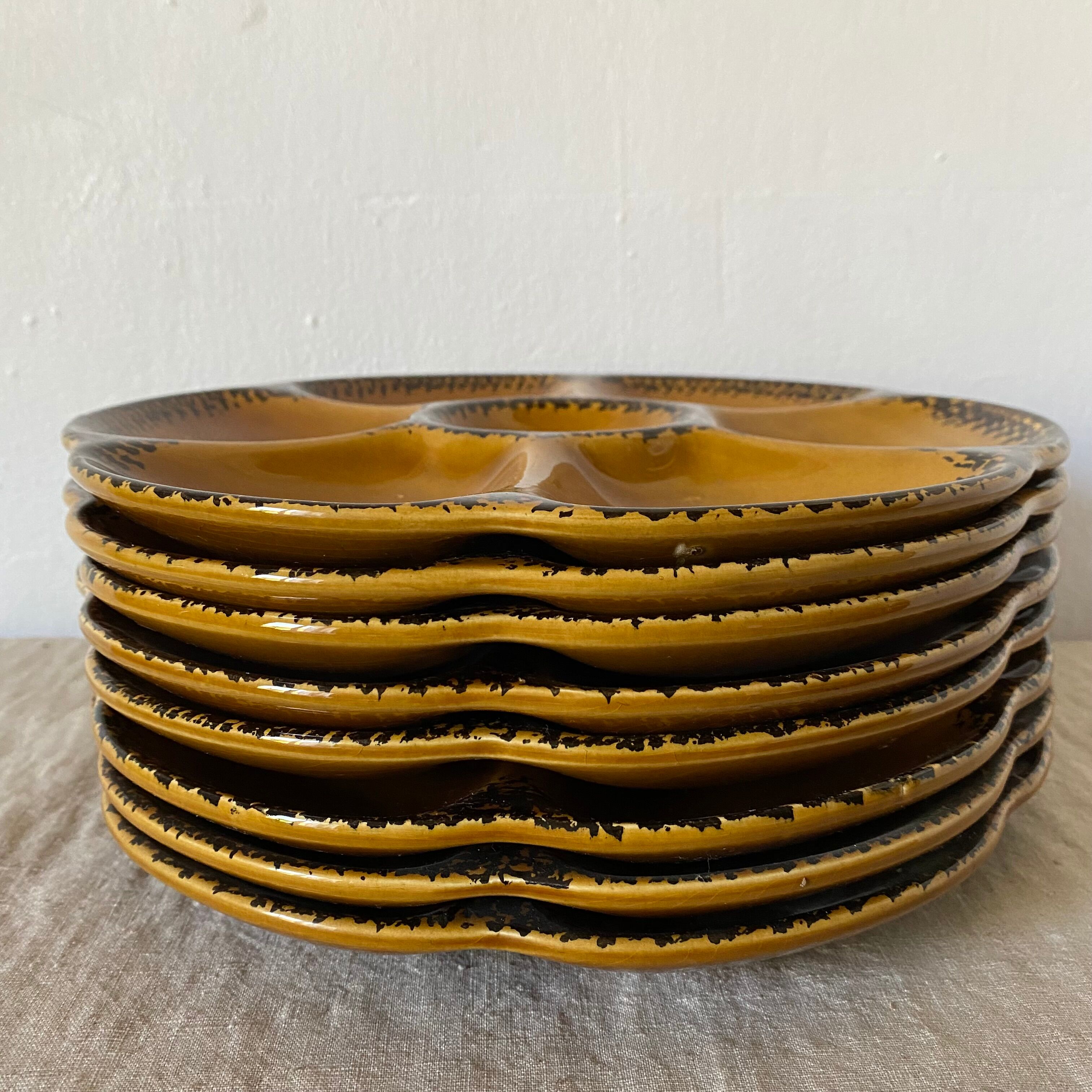 Vintage Gien oyster plates