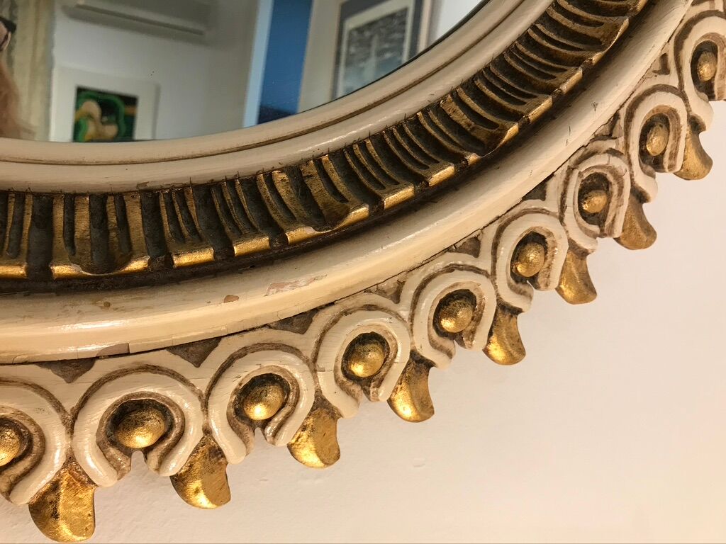 Mirror sun wood 75cm circa 1960