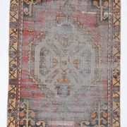 3x6 Shades Of Red & Black Handmade Wool Classic Vintage Rug, 100x179Cm