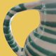 Glazed ceramic jug Gmundner Keramik – White and green stripes