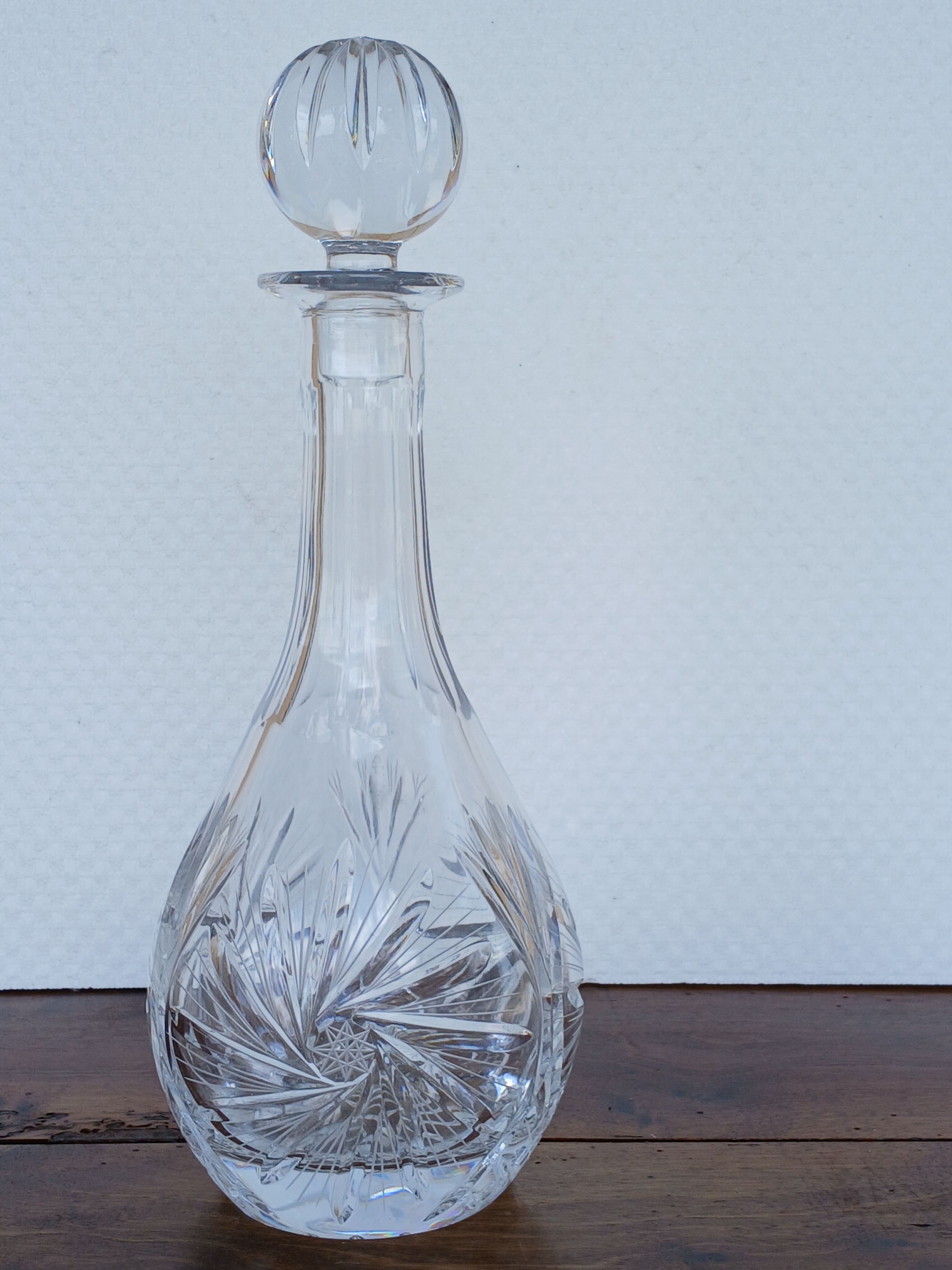 crystal wine decanter from Samabor, Czechoslovakia,