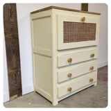 Vintage chest of drawers with 3 drawers and a flap