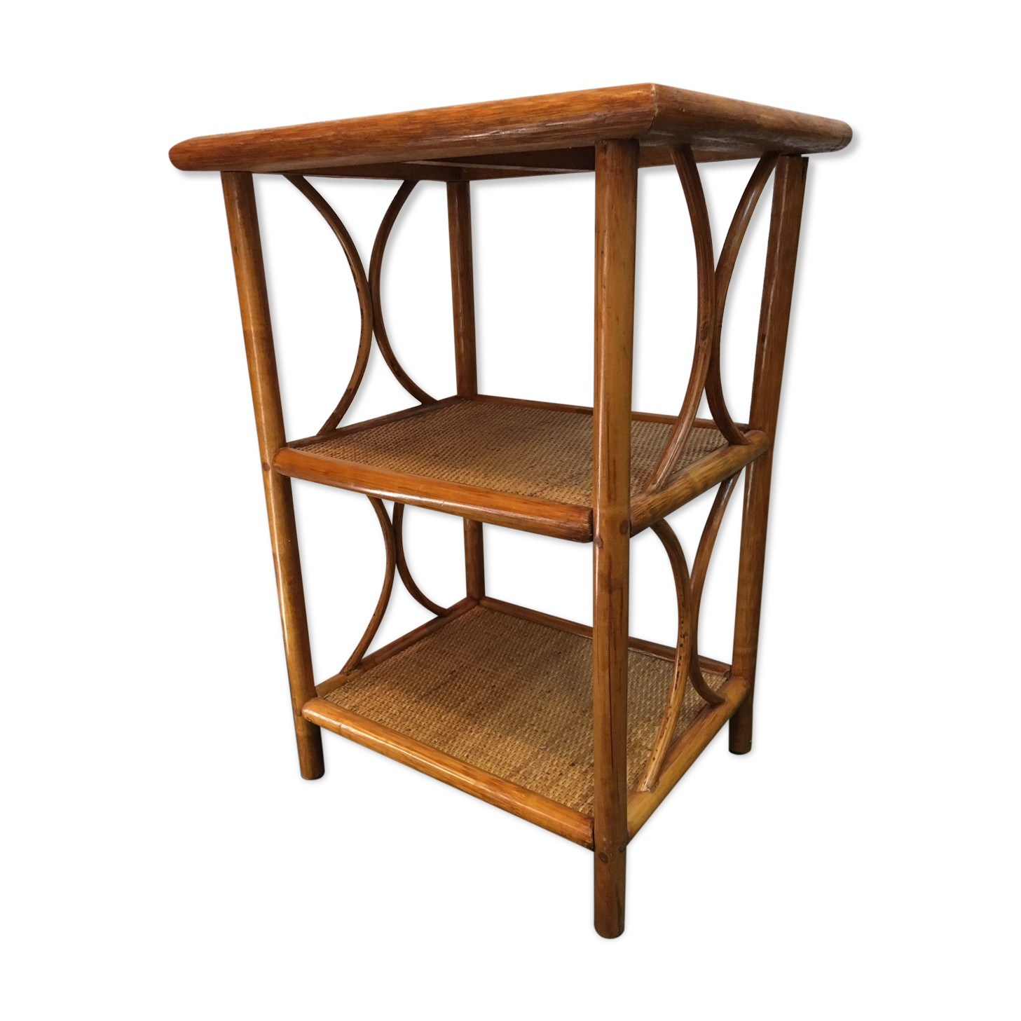 SHELF in RATTAN and WICKER 80s