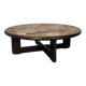 Round Ceramic and Oak Coffee Table by Tue Poulsen for Haslev Møbelsnedkeri, Denmark, 1963