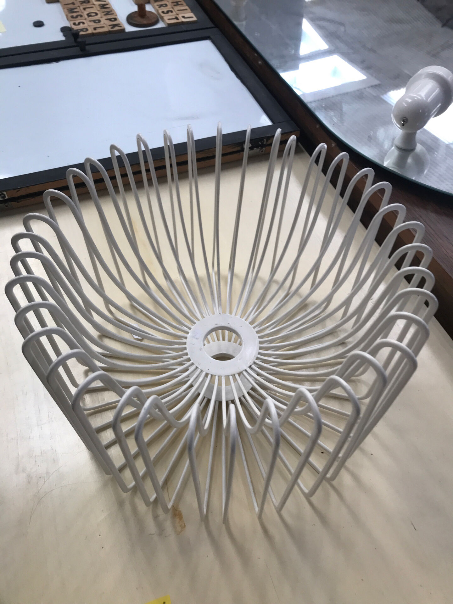 Vintage Johansson white metal fruit bowl