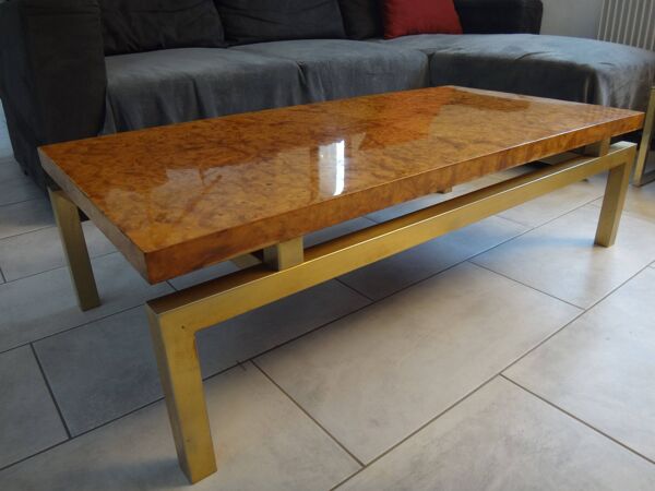 table basse en loupe d'orme, 1970