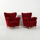 Pair of Swedish 1940s shell-back armchairs