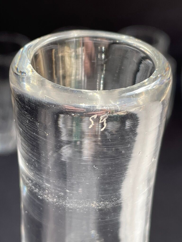 Liquor cabaret - Art Deco - Blown and cut crystal, mahogany or ebony macassar and stainless steel