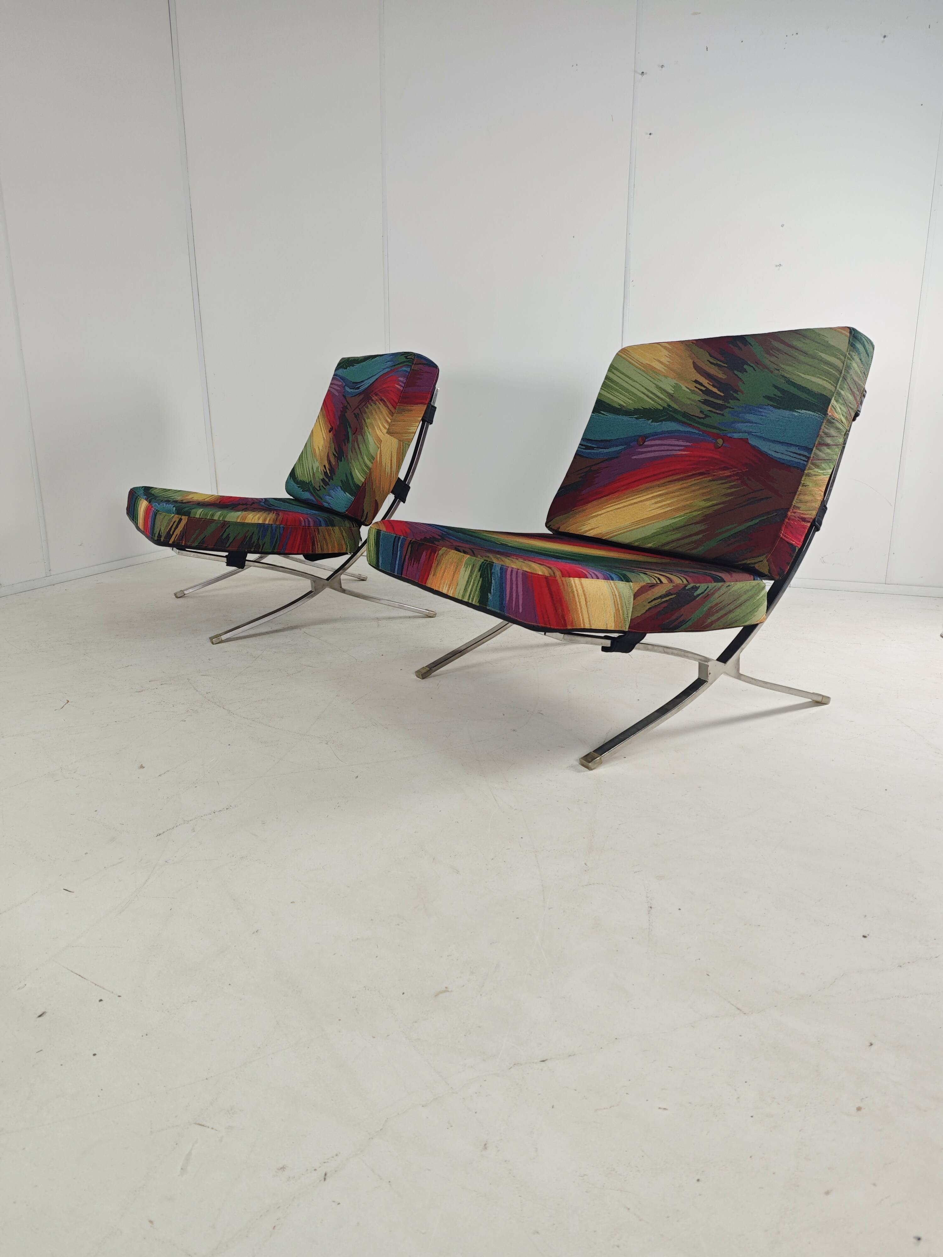 Unique Colourful Armchair Inspired by Barcelona Chair - set of 2
