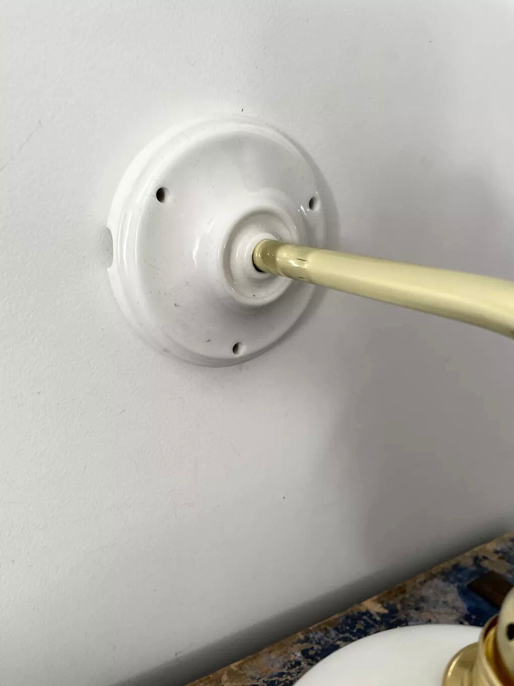 White opaline globe wall lamp