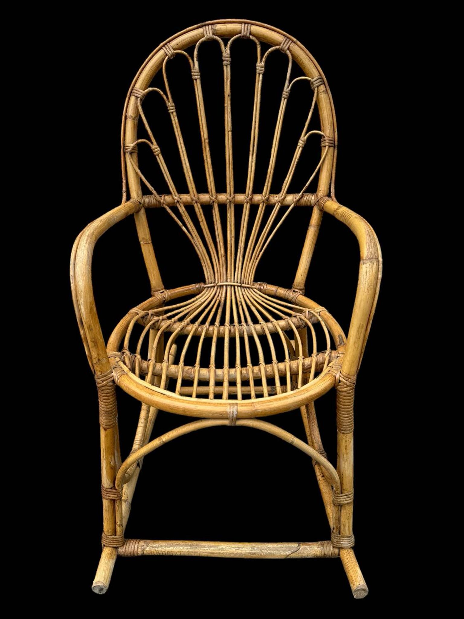 Rattan rocking chair Italy 1950