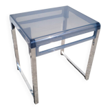 Bout de canapé plexiglas et chrome Space age