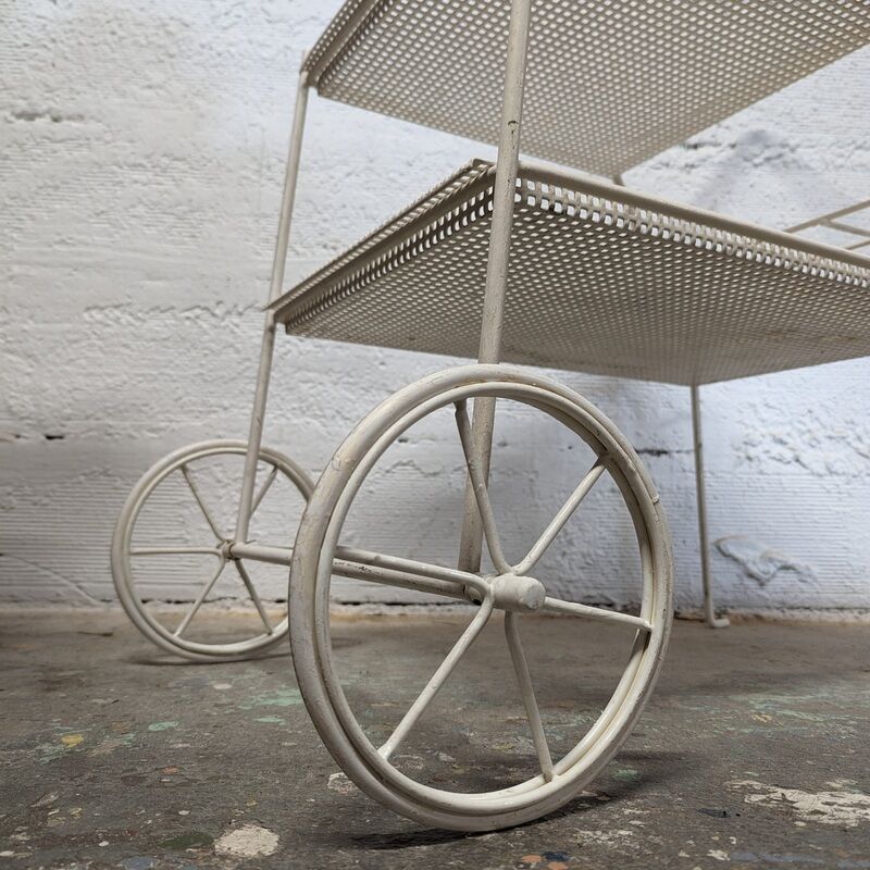 Perforated metal service trolley