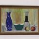 Huile sur toile d'époque Mid Century – « Bol, Vase et Fruits » par K. W. N.