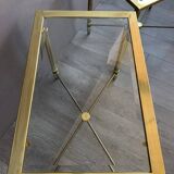 Paire de tables d’appoint en métal et verre, XXème siècle