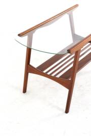 Coffee Table with Glass and Magazine Holder - mid century dutch design